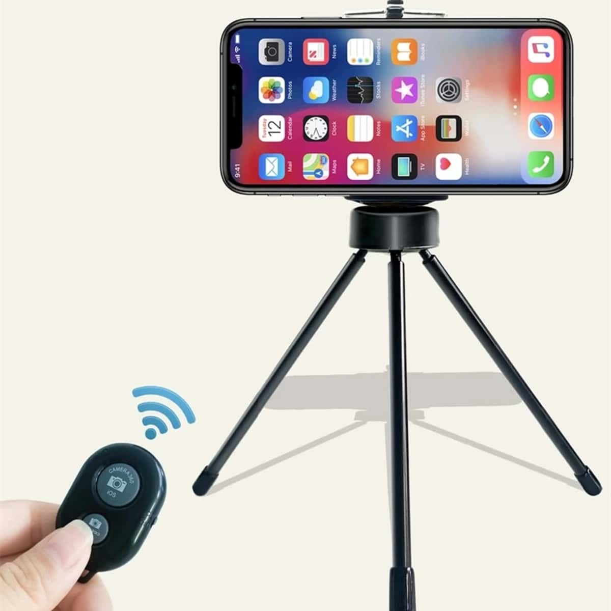 

Desktop Mobile Phone Tripod With Remote Control, Black