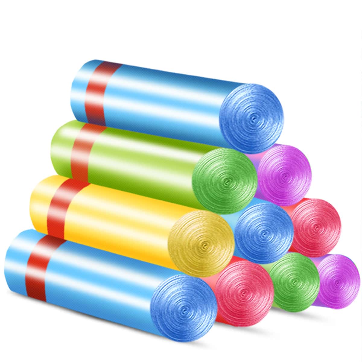 

5rolls 75pcs Random Drawstring Garbage bag, Multicolor