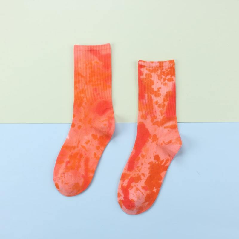 

1pair Tie Dye Socks, Multicolor
