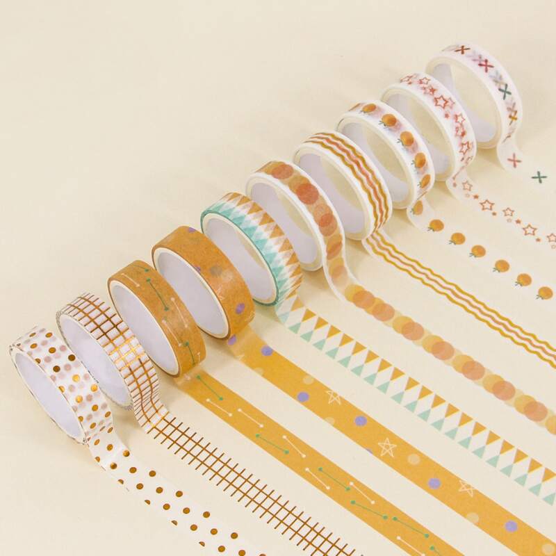 

10rolls Mixed Pattern DIY Tape, Multicolor