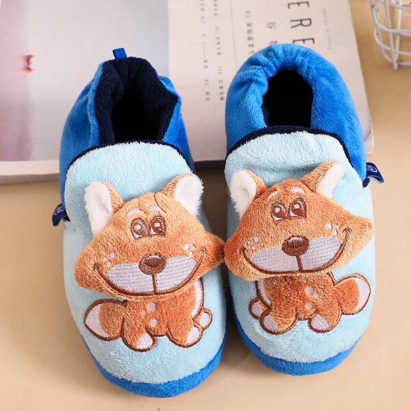 

Kids Cartoon Graphic Fluffy Slippers, Blue