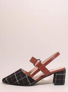 plaid slingback shoes