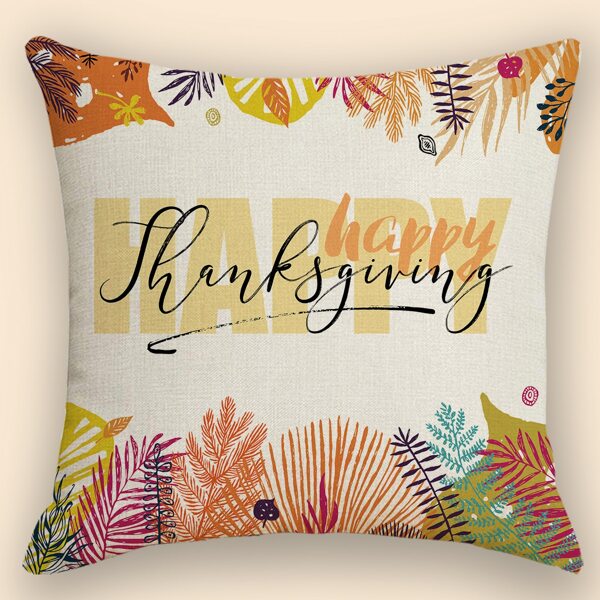 

Leaf Print Cushion Cover Without Filler, Multicolor