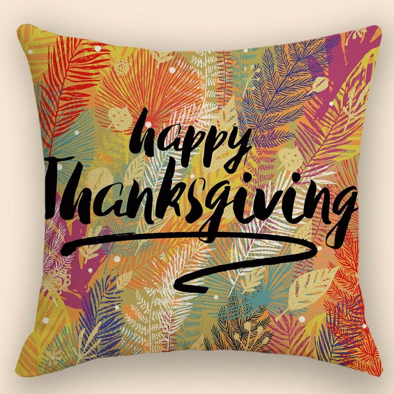 

Leaf Print Cushion Cover Without Filler, Multicolor