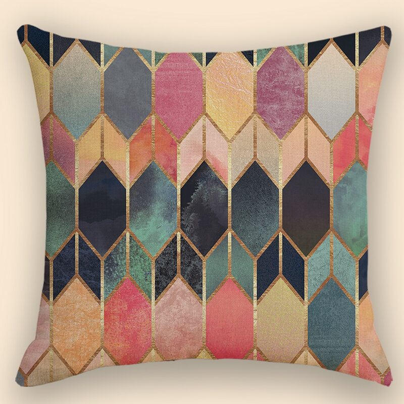 

Geometric Pattern Cushion Cover Without Filler, Multicolor
