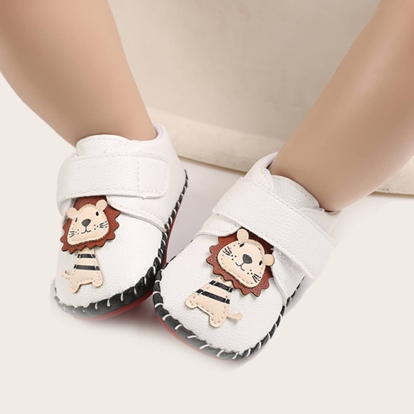 

Baby Boy Cartoon Appliques Sneakers, White
