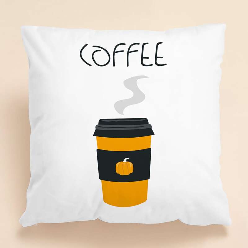 

Coffee Print Cushion Cover Without Filler, Multicolor