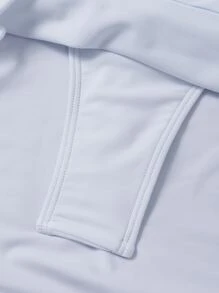 SHEIN Swim 側繫帶比基尼泳裝褲裙 - 白色 - 查看 4