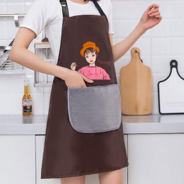 

Girl Print Apron, Coffee brown