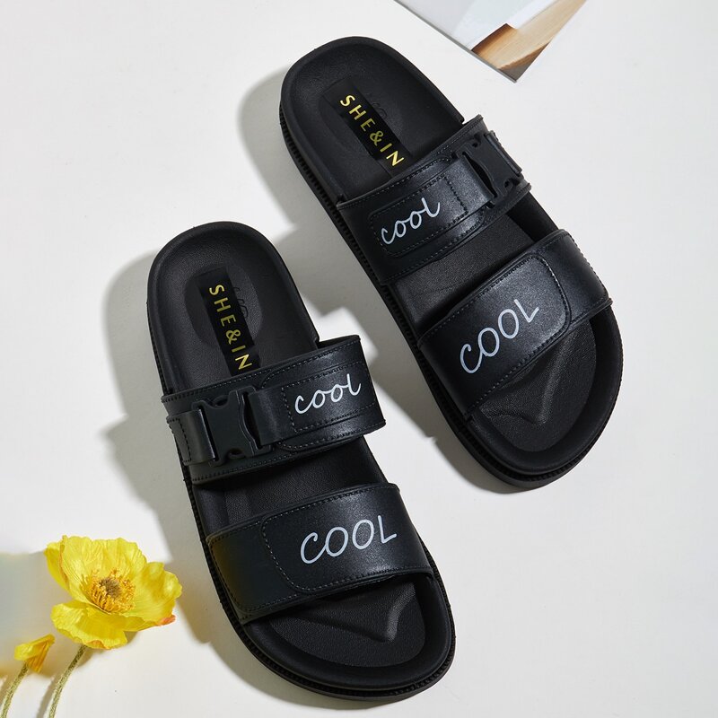 

Buckle Decor Letter Graphic Slides, Black