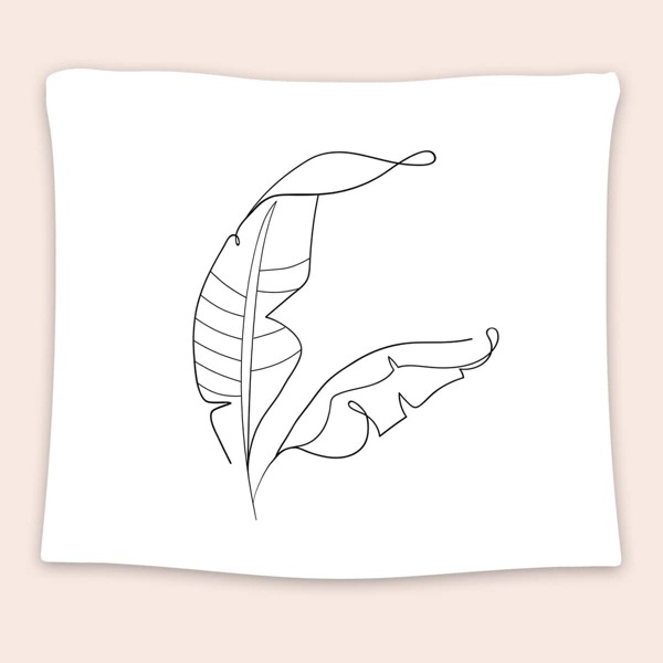 

Leaf Print Tapestry, White