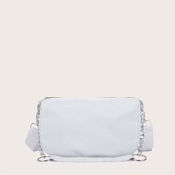 

Girls Minimalist Chain Baguette Bag, White