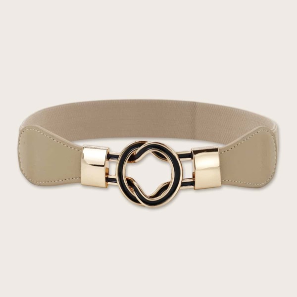 

Metal Buckle Elastic Belt, Khaki