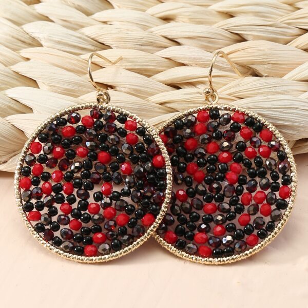 

Beaded Round Drop Earrings, Multicolor