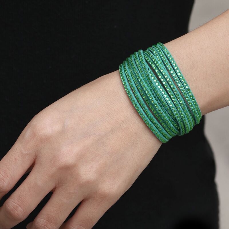 

Rhinestone Decor Layered Bracelet, Green