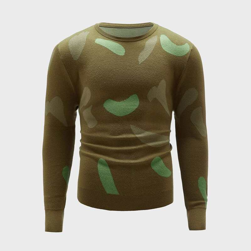 

Guys Graphic Crew Neck Sweater, Army green