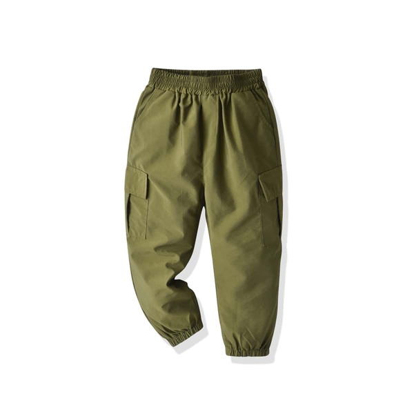 

Toddler Boys Flap Pockets Cargo Pants, Army green