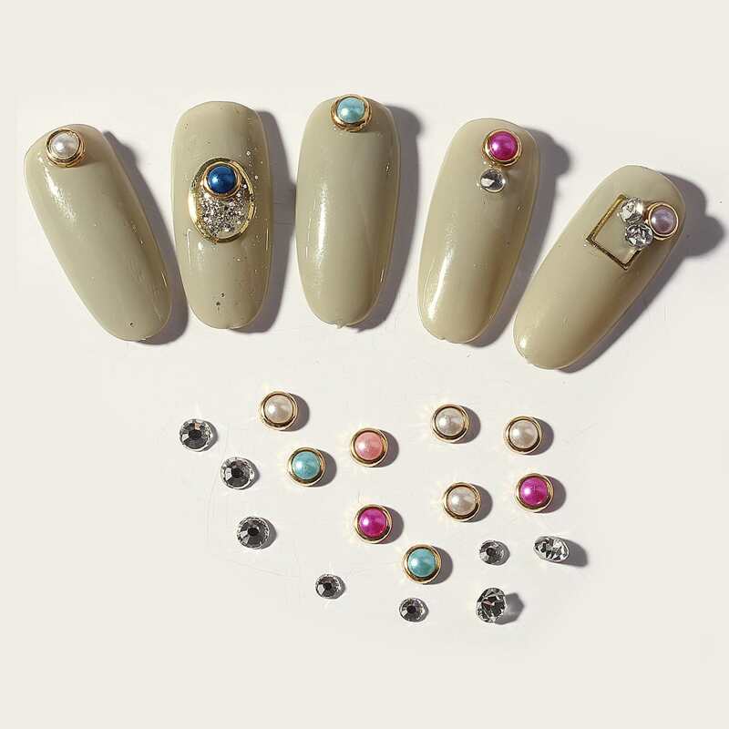 

1box Round Nail Art Decoration, Multicolor