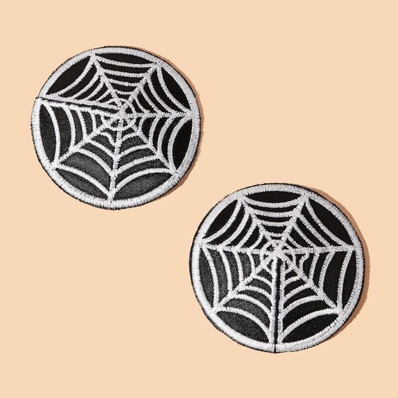 

1pair Spider Web Pattern Nipple Cover, Black and white