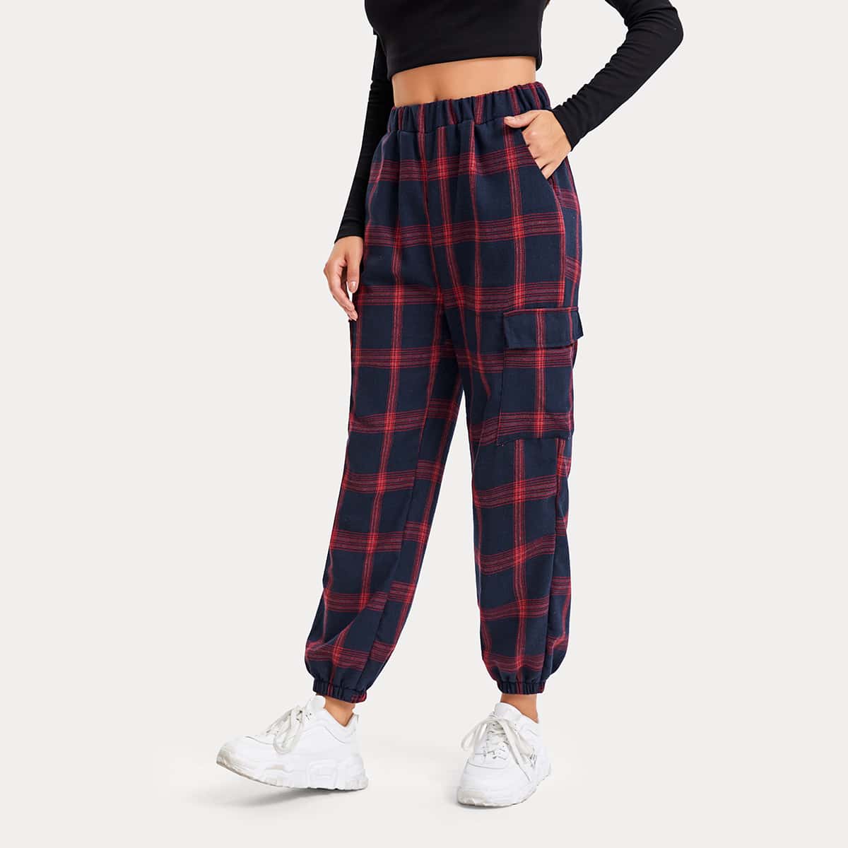 

Plaid Cargo Pants, Multicolor