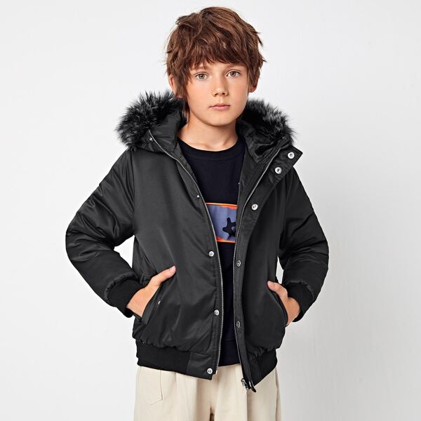 

Boys Zip Up Coat, Black