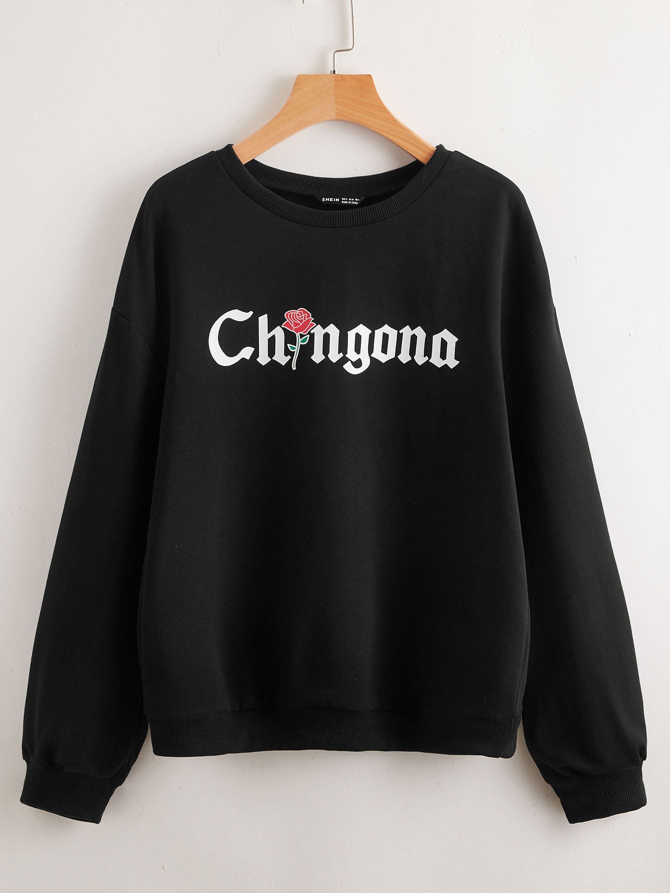 Rose And Letter Graphic Sweatshirt thumbnail