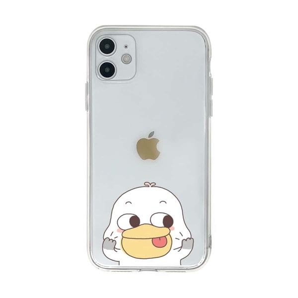 

Cartoon Graphic Clear iPhone Case, Multicolor