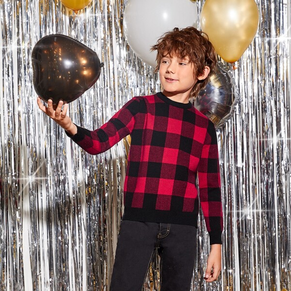 

Boys Buffalo Plaid Sweater, Multicolor