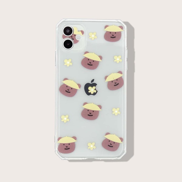 

Bear Pattern Clear iPhone Case