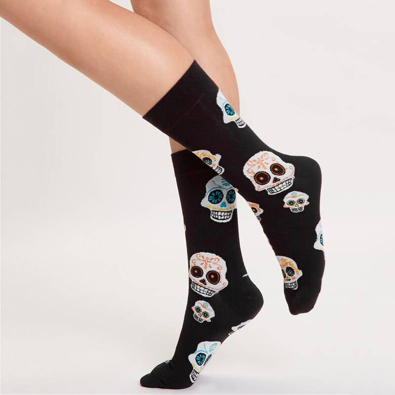 

Halloween Skull Pattern Socks, Multicolor