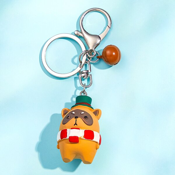 

Christmas Cartoon Charm Keychain, Yellow