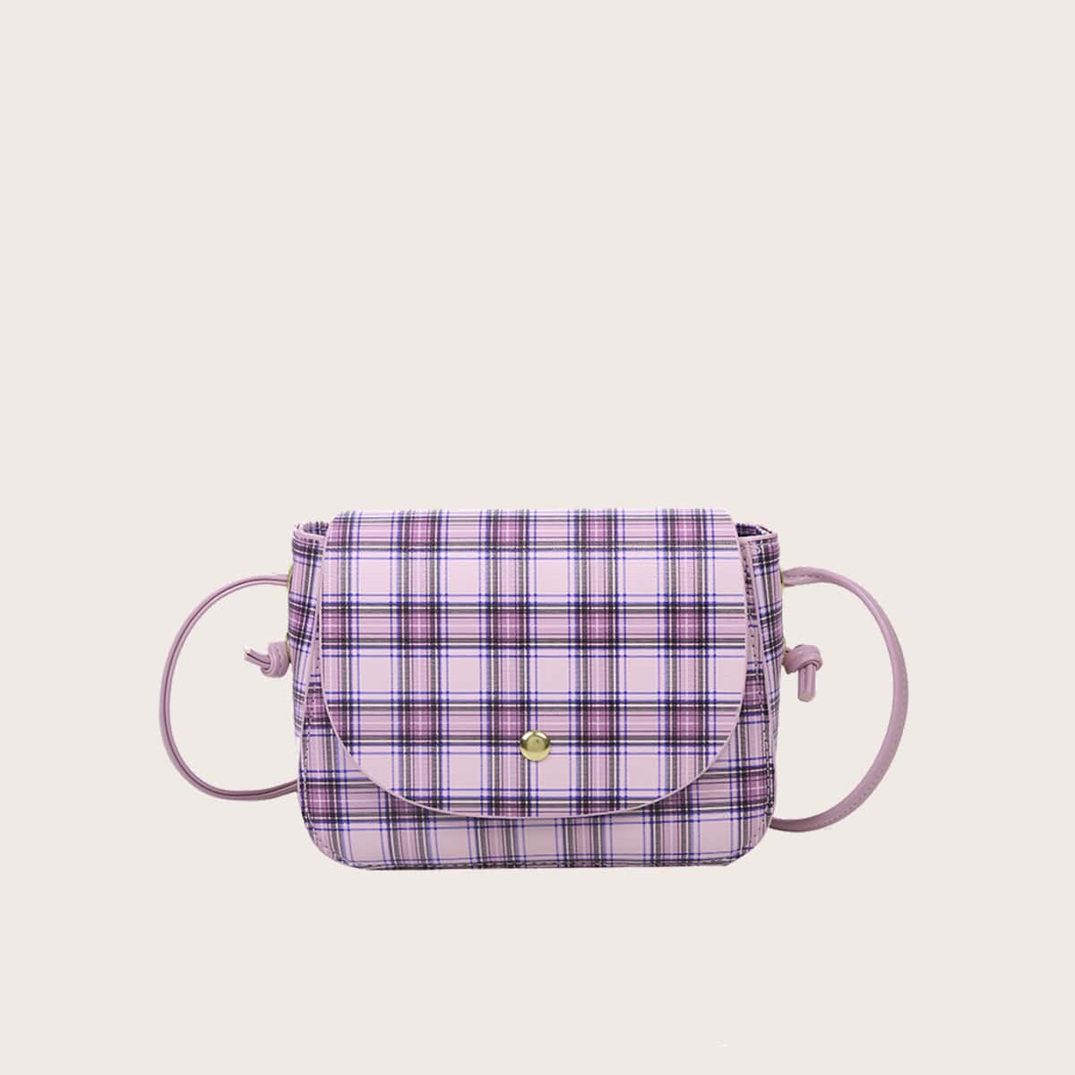 

Tartan Flap Crossbody Bag, Purple