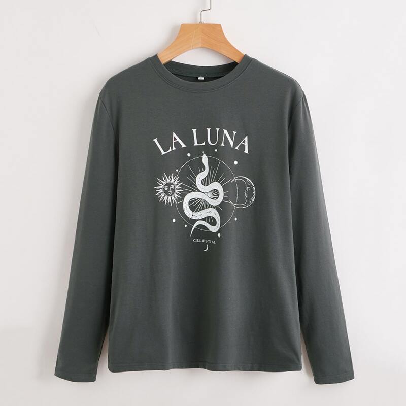 

Letter Graphic Tee, Grey