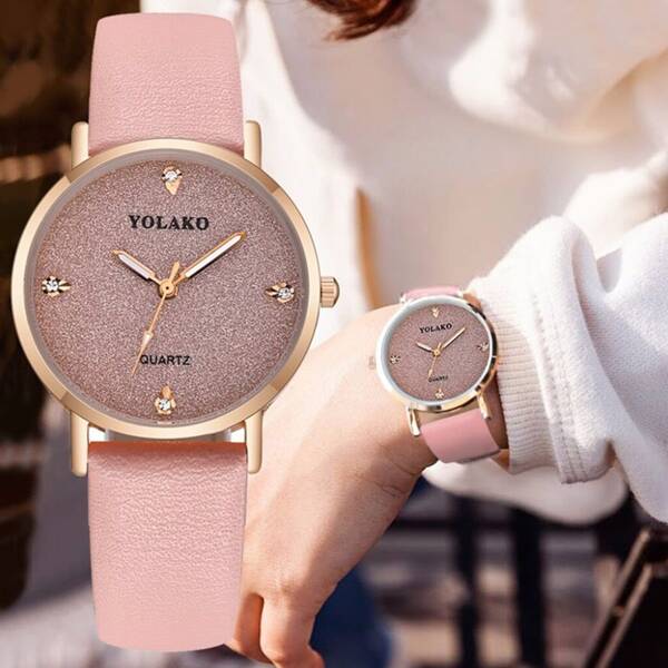 

Rhinestone Decor Quartz Watch