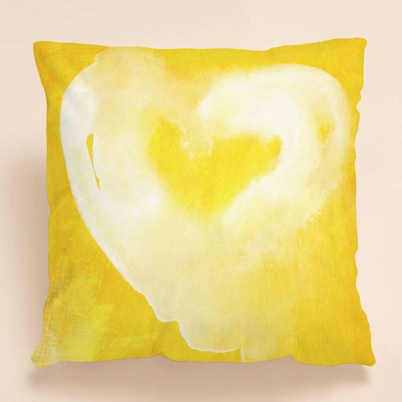 

Heart Pattern Cushion Cover Without Filler, Yellow