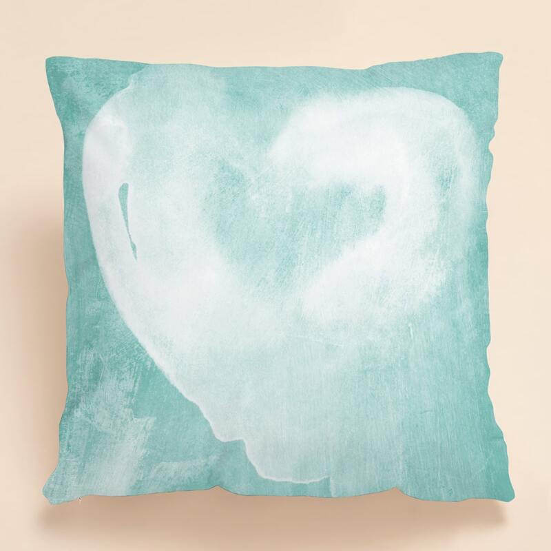 

Heart Pattern Cushion Cover Without Filler, Green