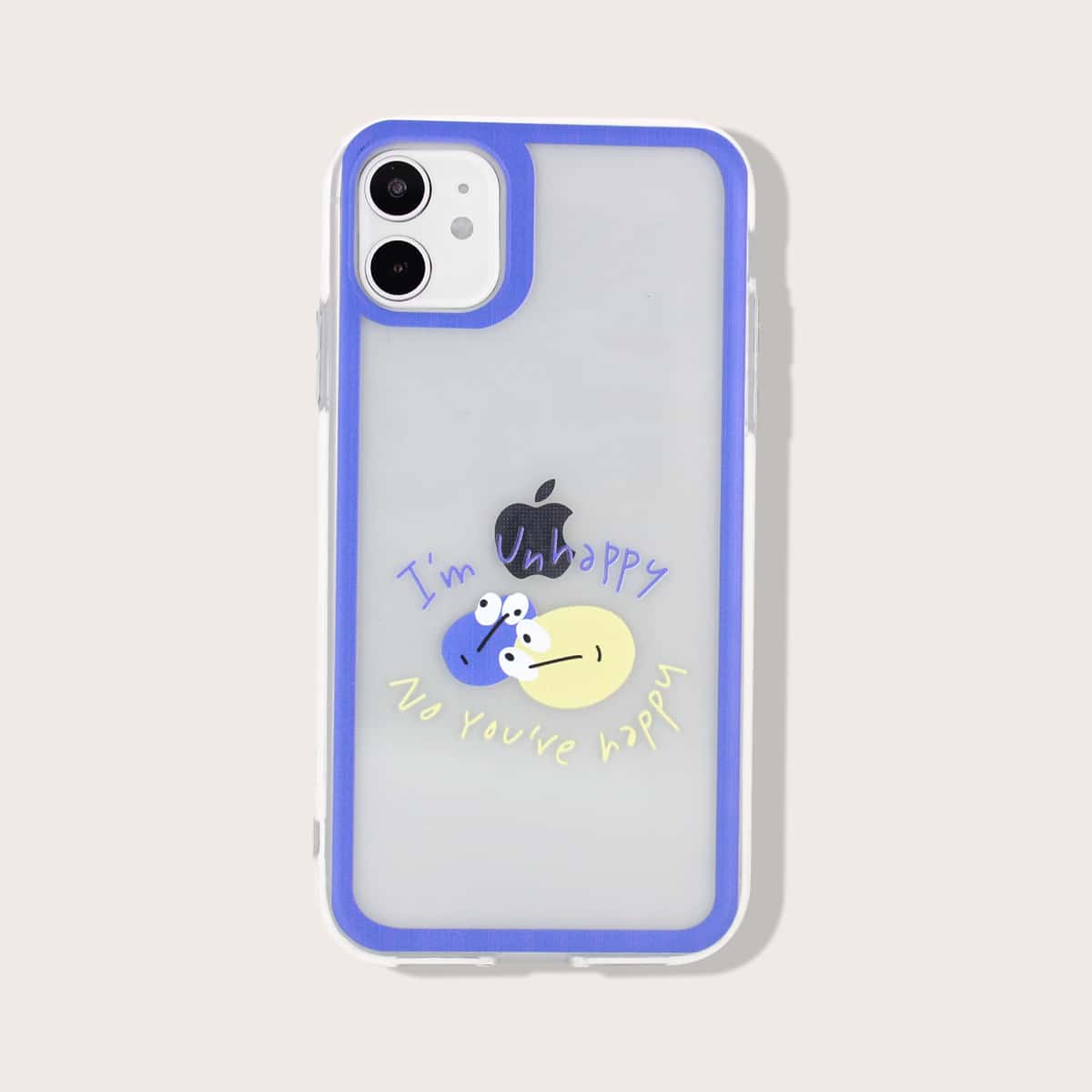 

Cartoon Graphic Contrast Frame iPhone Case, Clear