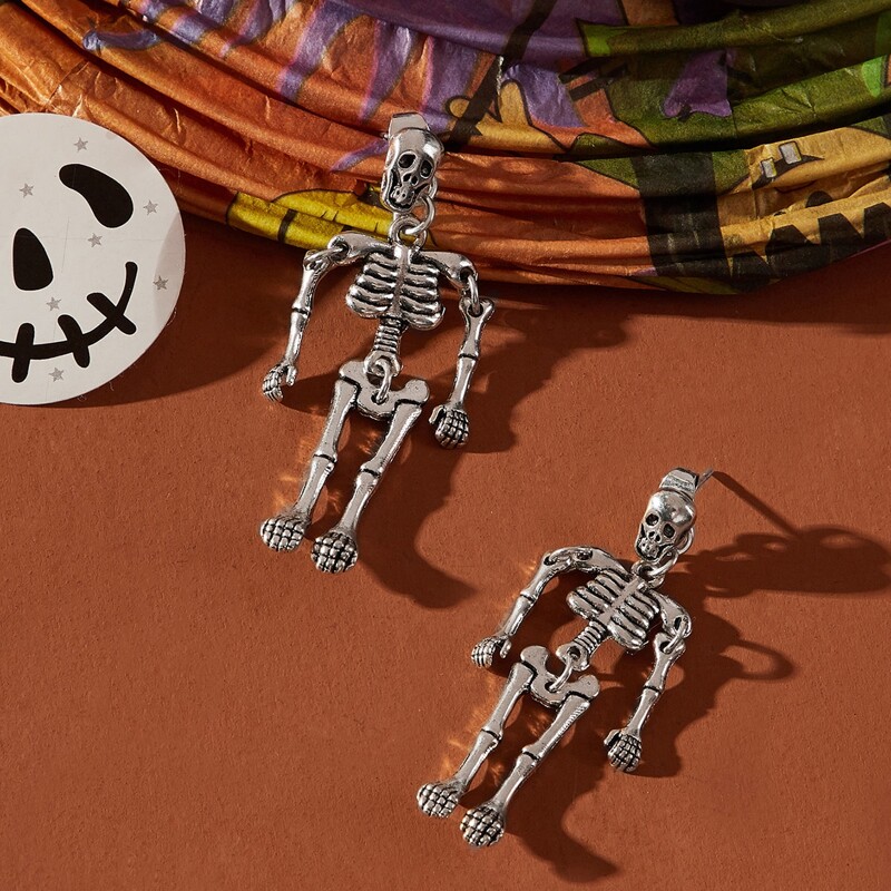 

Skeleton Charm Ear Jacket, Silver