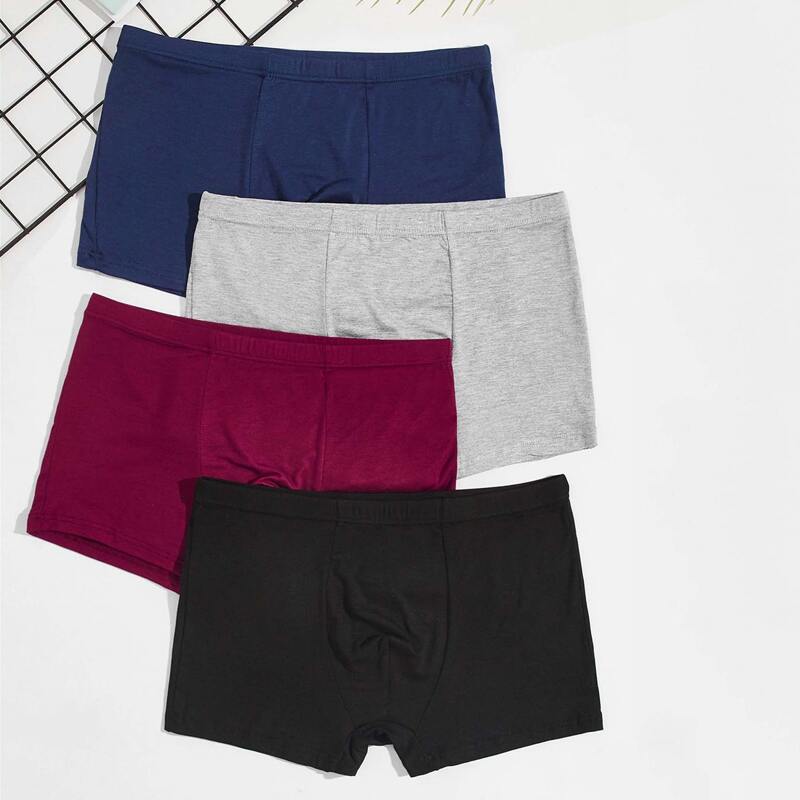 

Guys 4pcs Solid Boxer Brief, Multicolor