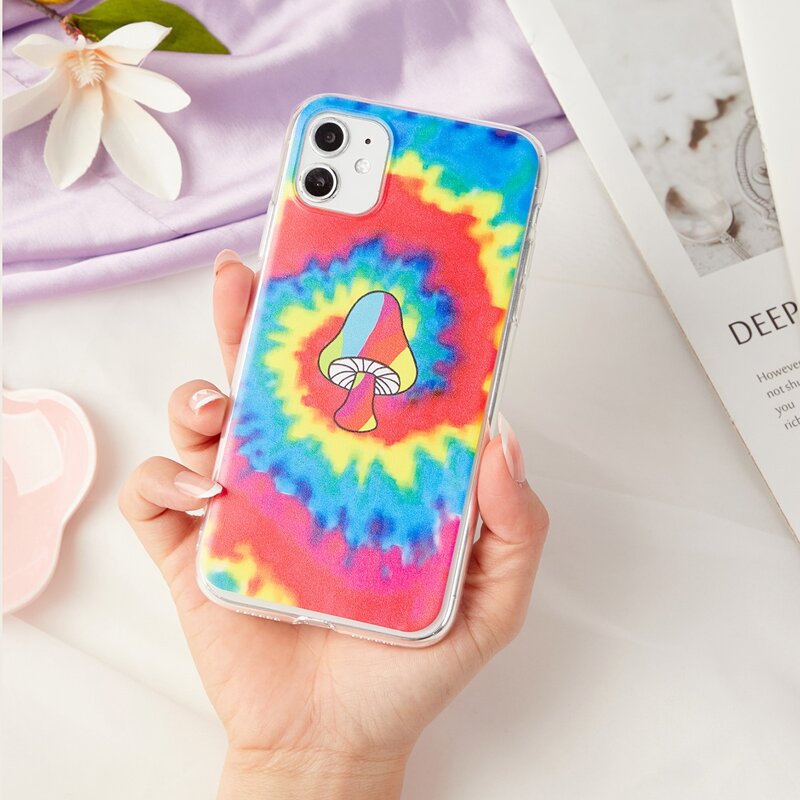 

Tie Dye Mushroom Print iPhone Case, Multicolor