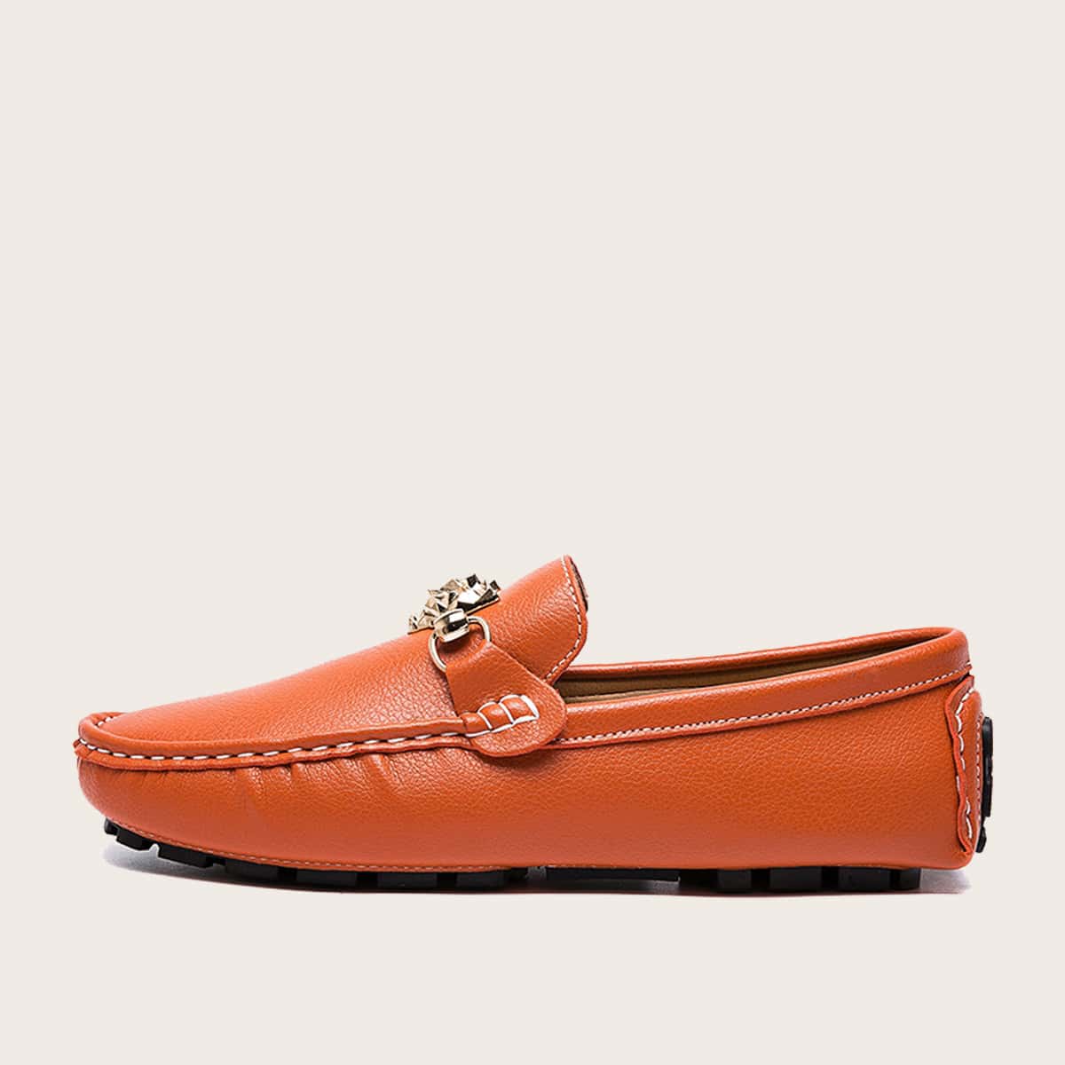 

Guys Metal Decor Wide Fit Loafers, Orange