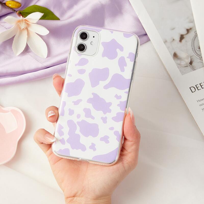 

Cow Print iPhone Case, Lilac purple