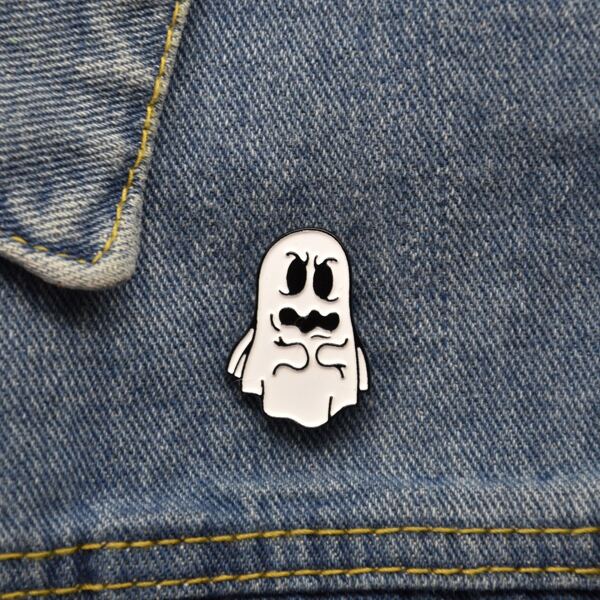 

Ghost Design Brooch, White