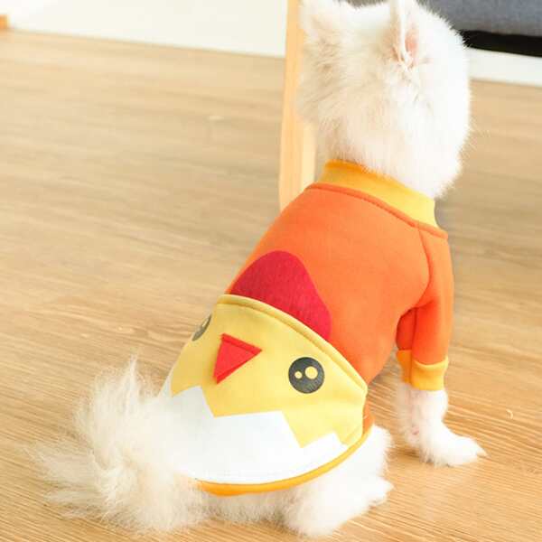 

Cartoon Graphic Dog Sweatshirt, Orange