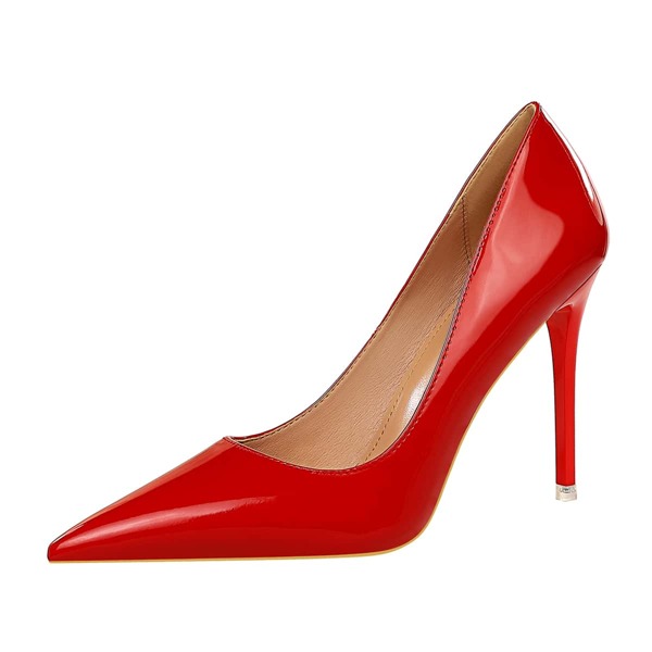 

Point Toe Ultra High Heeled Court Pumps, Red