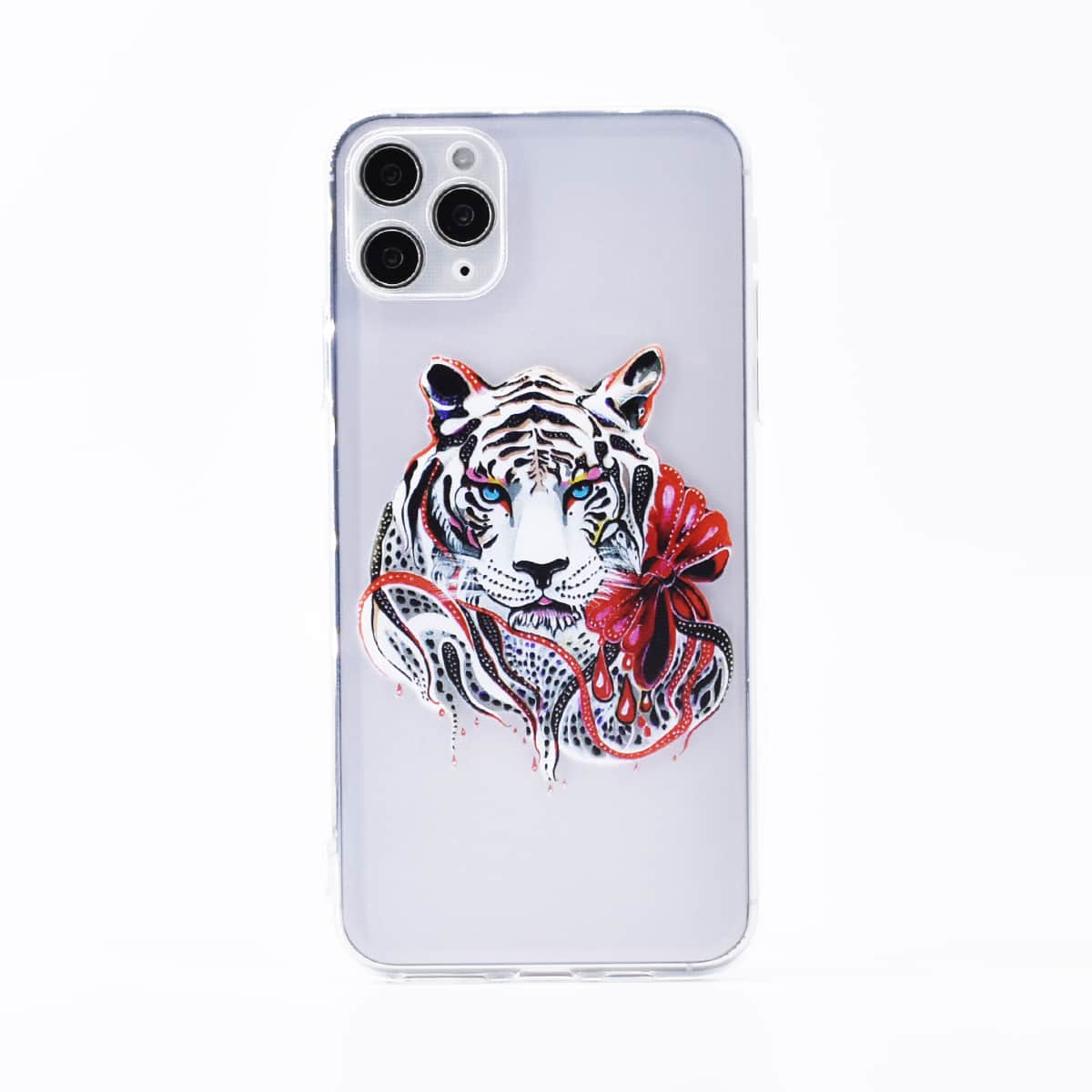 

Tiger Pattern Clear iPhone Case, Multicolor