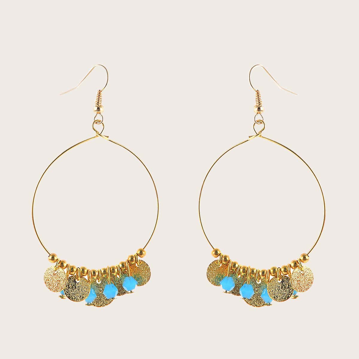 

Disc Tassel Round Drop Earrings, Multicolor