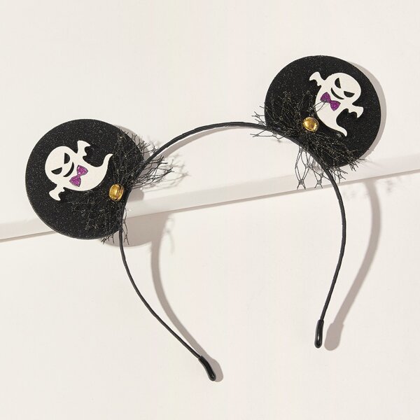 

Halloween Ghost Pattern Hair Hoop, Black