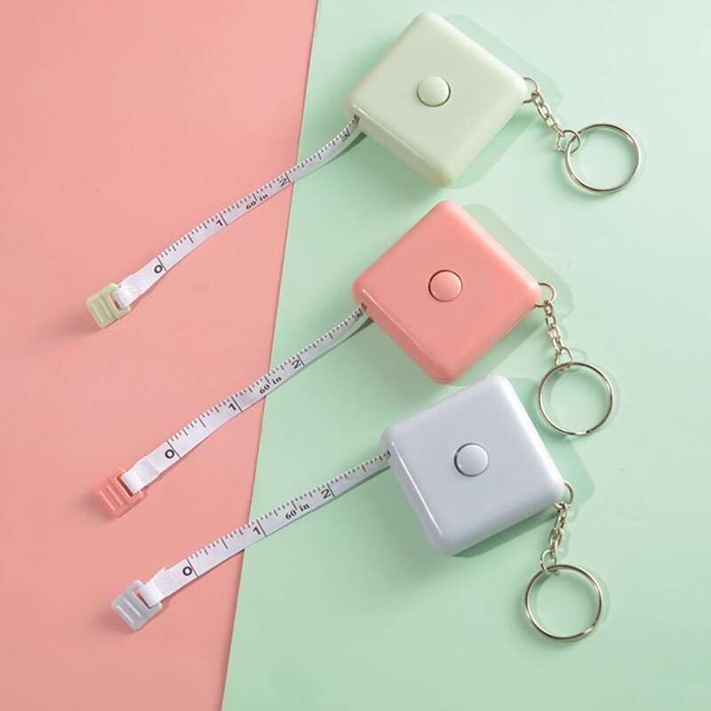 

1pc Random Tape Measure With Keychain, Multicolor