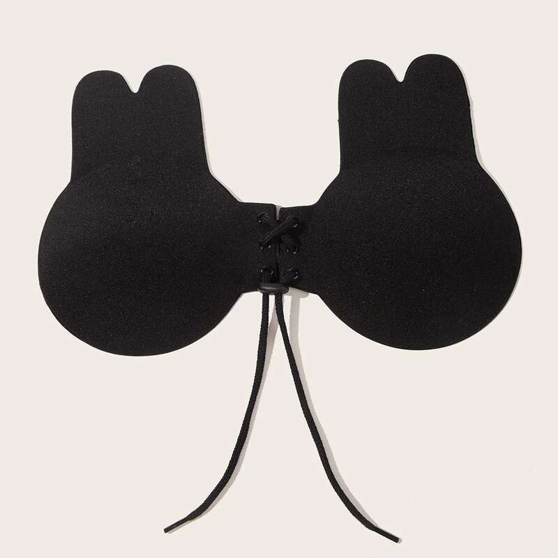 

Rabbit Ear Lace-up Self Adhesive Bra, Black